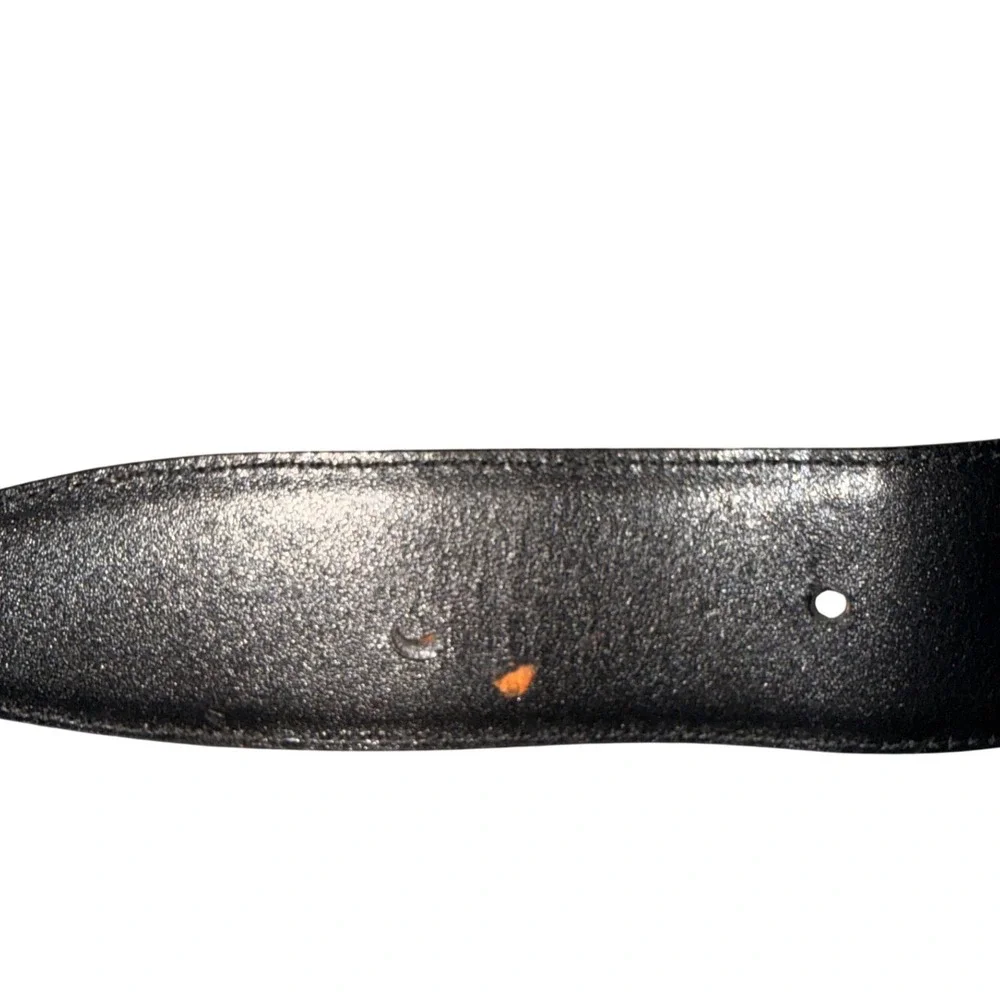 Escada Black Leather Wide Waist Belt Made in Italy Square Buckle 34 1329-900-34